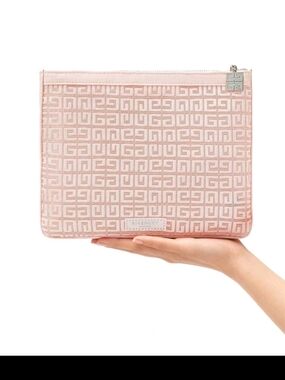 Givenchy Pink Embroidered Logo Cosmetic Pouch